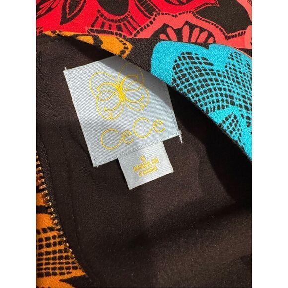 CeCe sleeve less summer polyester  dress size small - Picture 6 of 7